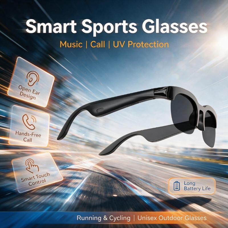 Outdoor Sport Glasses - Lunettes intelligentes Bluetooth à oreilles libres,