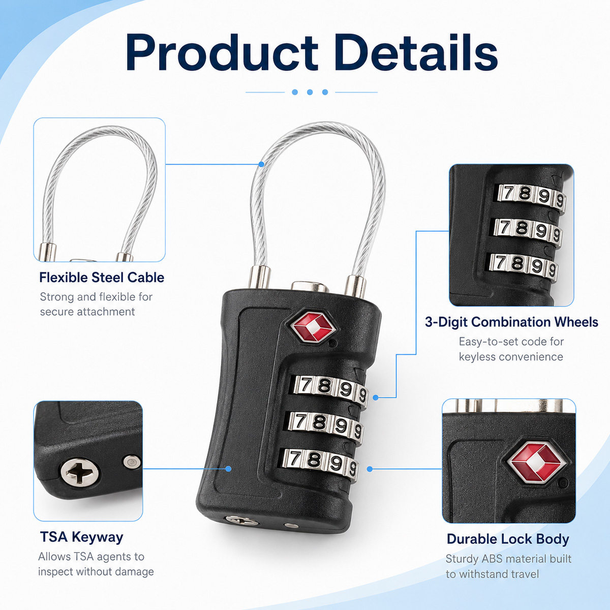 Cadenas à câble à combinaison  - Outdoor Sport Backpack avis et prix